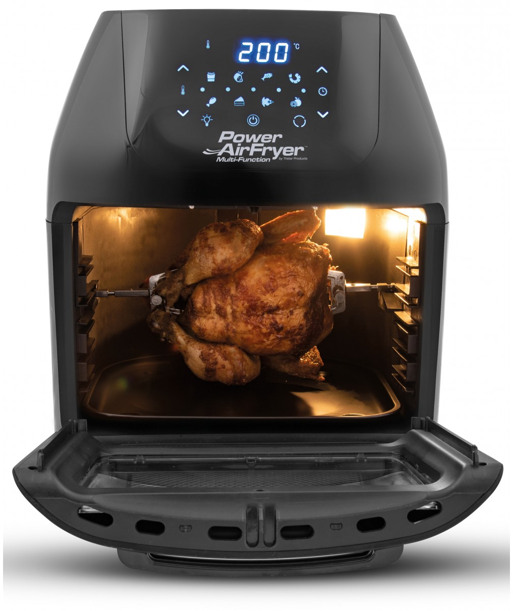 MEDIA SHOP M16438 Power AirFryer Multifunction Heißluftfritteuse (9 l, 1800 Watt, Schwarz)