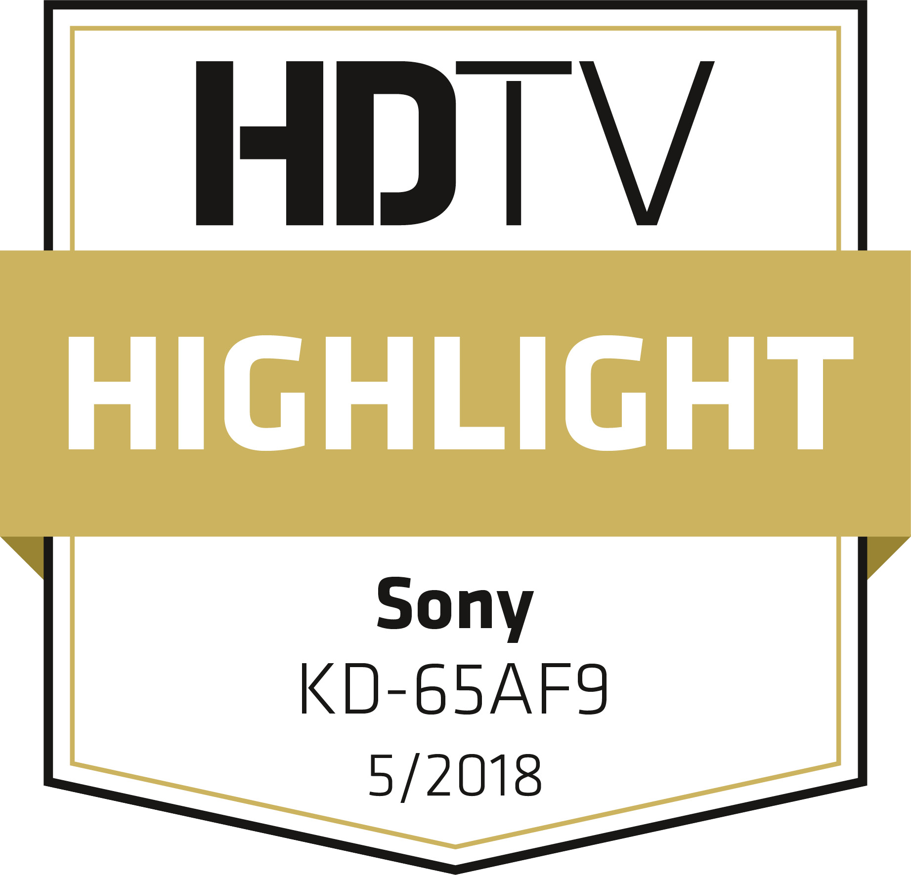 HDTV HIGHLIGHT-Label, Sony KD-65AF9, 5/2018.
