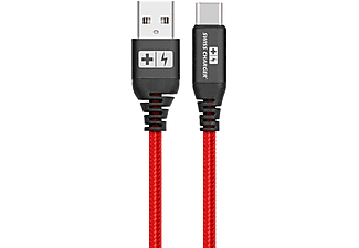 SWISS CHARGER SCC-10052 1m Type-C USB Kırılmaz Şarj ve Data Kablosu Kırmızı/Siyah
