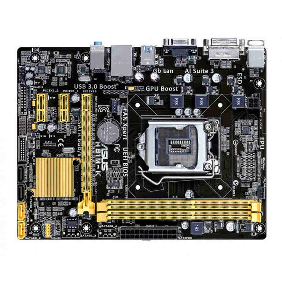 Placa Base - ASUS H81M-K Socket 1150, Micro ATX / H81, 2x DDR3, PC-1600, USB 3.0, SATA3, UEFI Bios