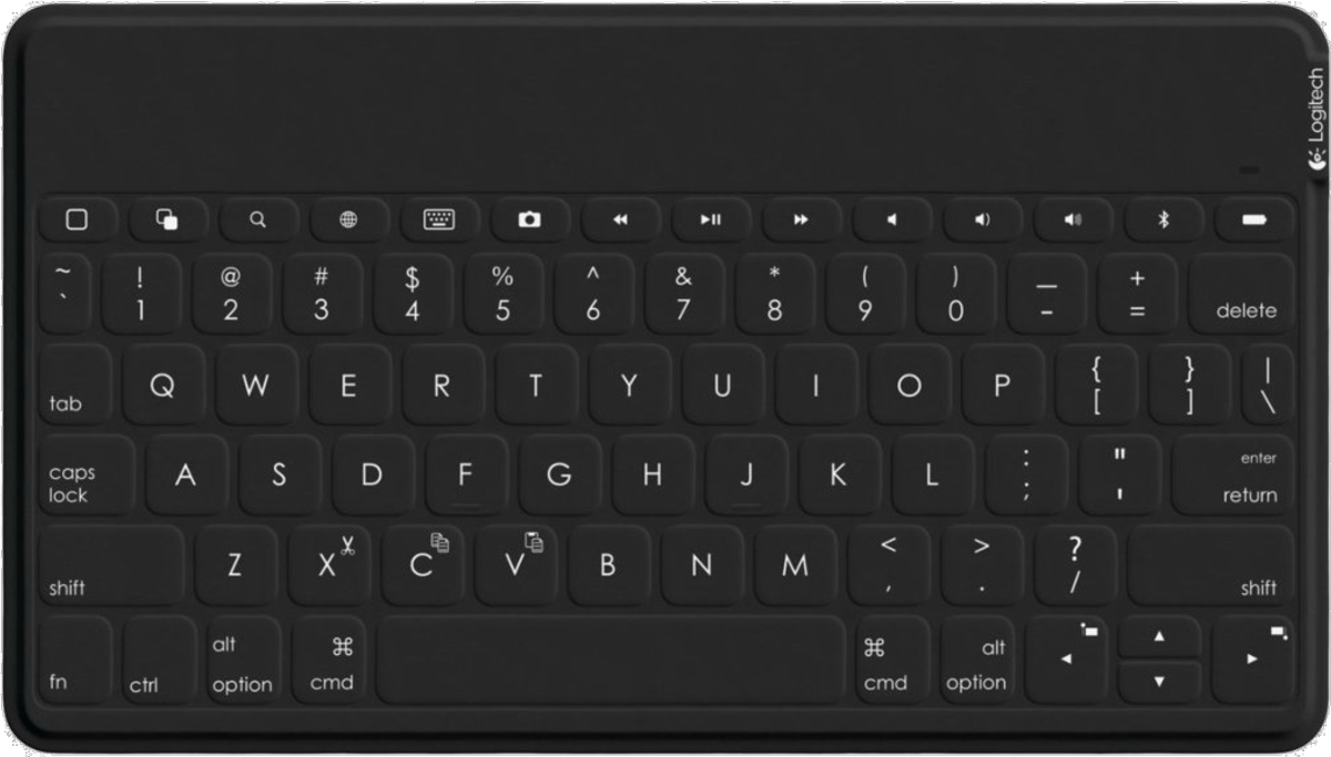 Teclado para iPad, iPhone, Apple TV - Logitech To Go, diseño compacto, color negro