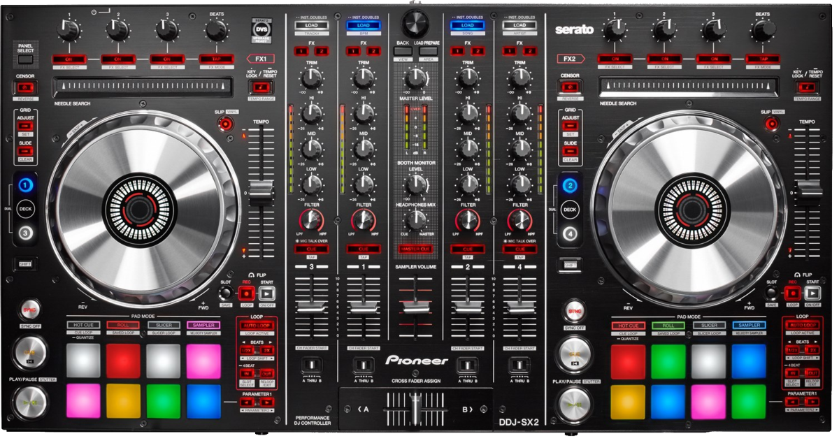 Controladora DJ - Pioneer DDJ-SX2, Serato DJ, scratch, 4 canales, jog wheels baja latencia