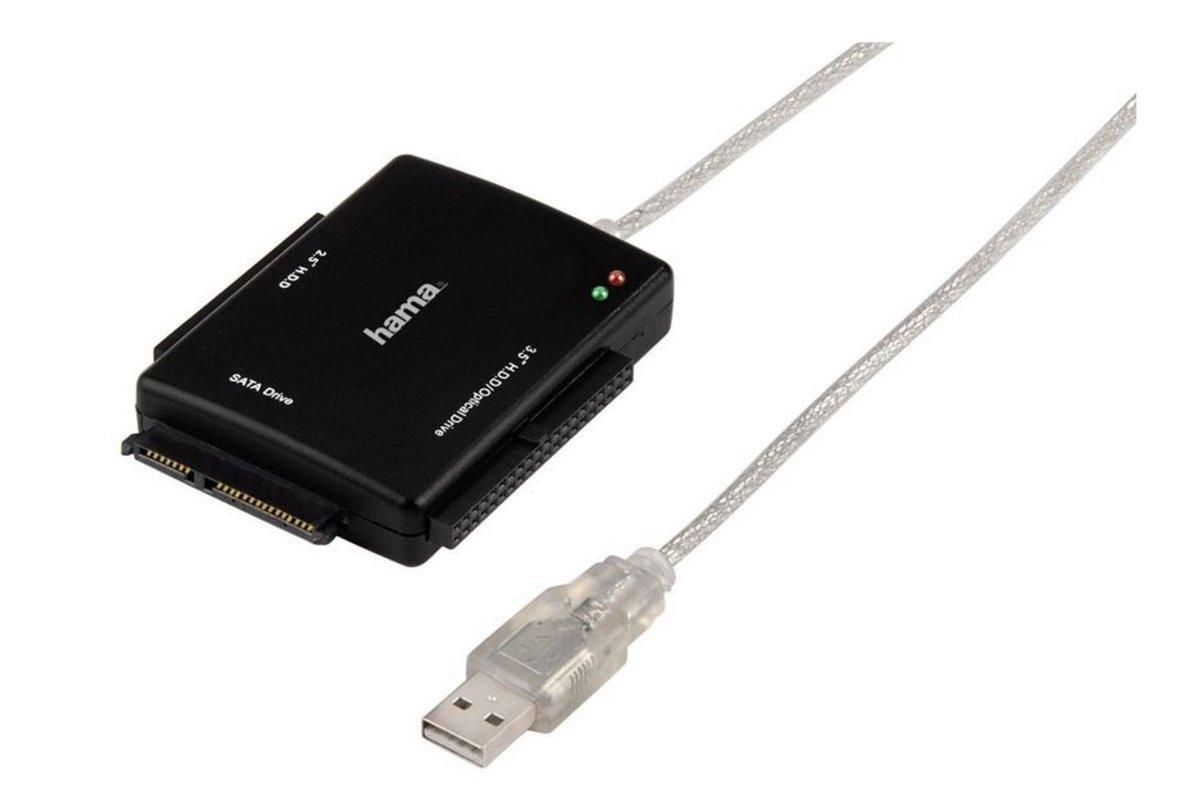 Cable adaptador IDE/SATA a USB - Hama 049219, transferencia hasta 480 Mbit/s