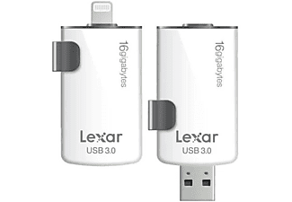 Lexar 16GB, USB 3.0/Lightning 16GB USB 3.0/Lightning Negro, Color blanco unidad flash USB