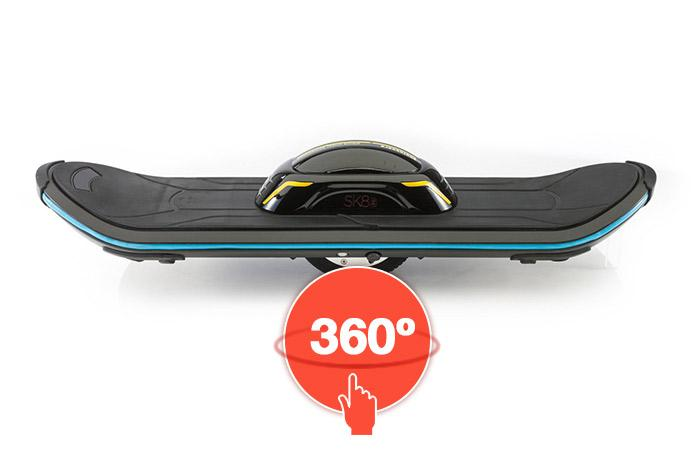 Skateboard eléctrico - SK8 PRO NEGRO, Bluetooth, Altavoz, 18 Km/h, Mono rueda