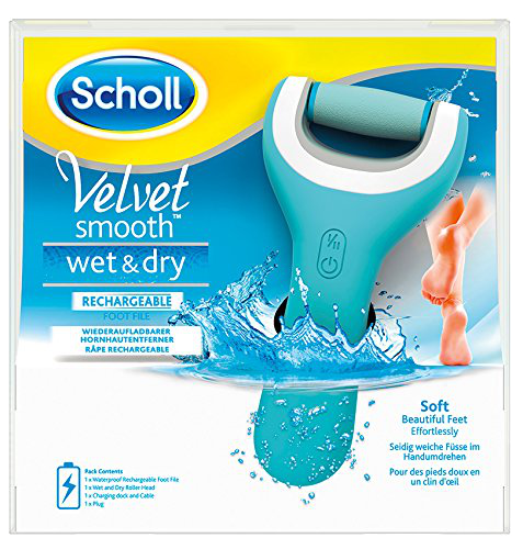 Lima eléctrica - Scholl Velvet Smooth Wet & Dry, recargable, azul