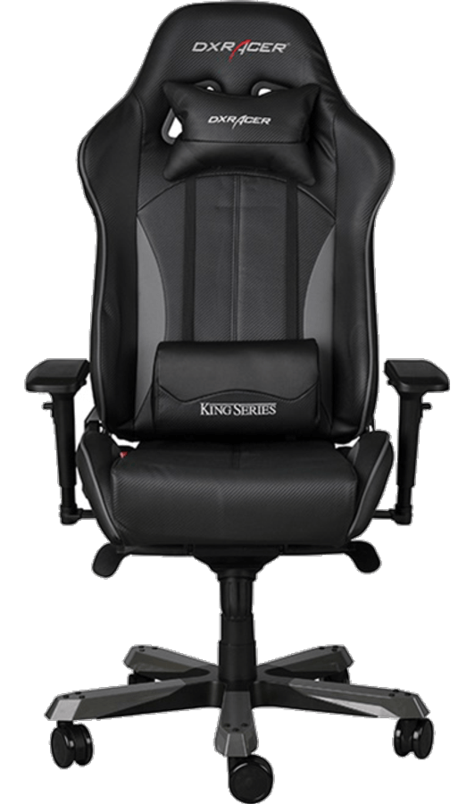 Silla gaming - DXRacer OH/KS28/NG (Serie King), Cojines, Respaldo Inclinable, Negra