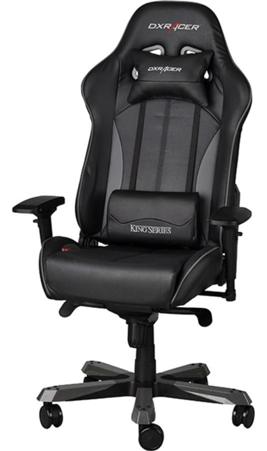 Silla gaming - DXRacer OH/KS28/NG (Serie King), Cojines, Respaldo Inclinable, Negra