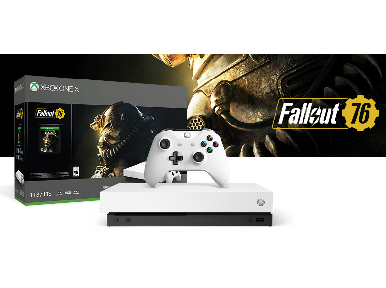 MICROSOFT Xbox One X Robot White Special Edition 1TB + Fallout 76
