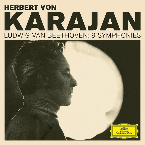Porträt von Herbert von Karajan, mit einem hellen kreisförmigen Licht dahinter.
