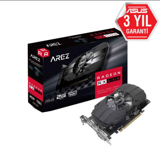 ASUS RX550 Arez Phoenix 2GB GDDR5 128Bit AMD Radeon DX12 Ekran Kartı