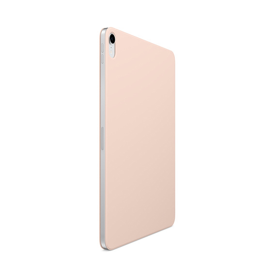 Ein hellrosa iPad Air. Die Rückseite ist sichtbar, mit glattem, minimalistischem Design.