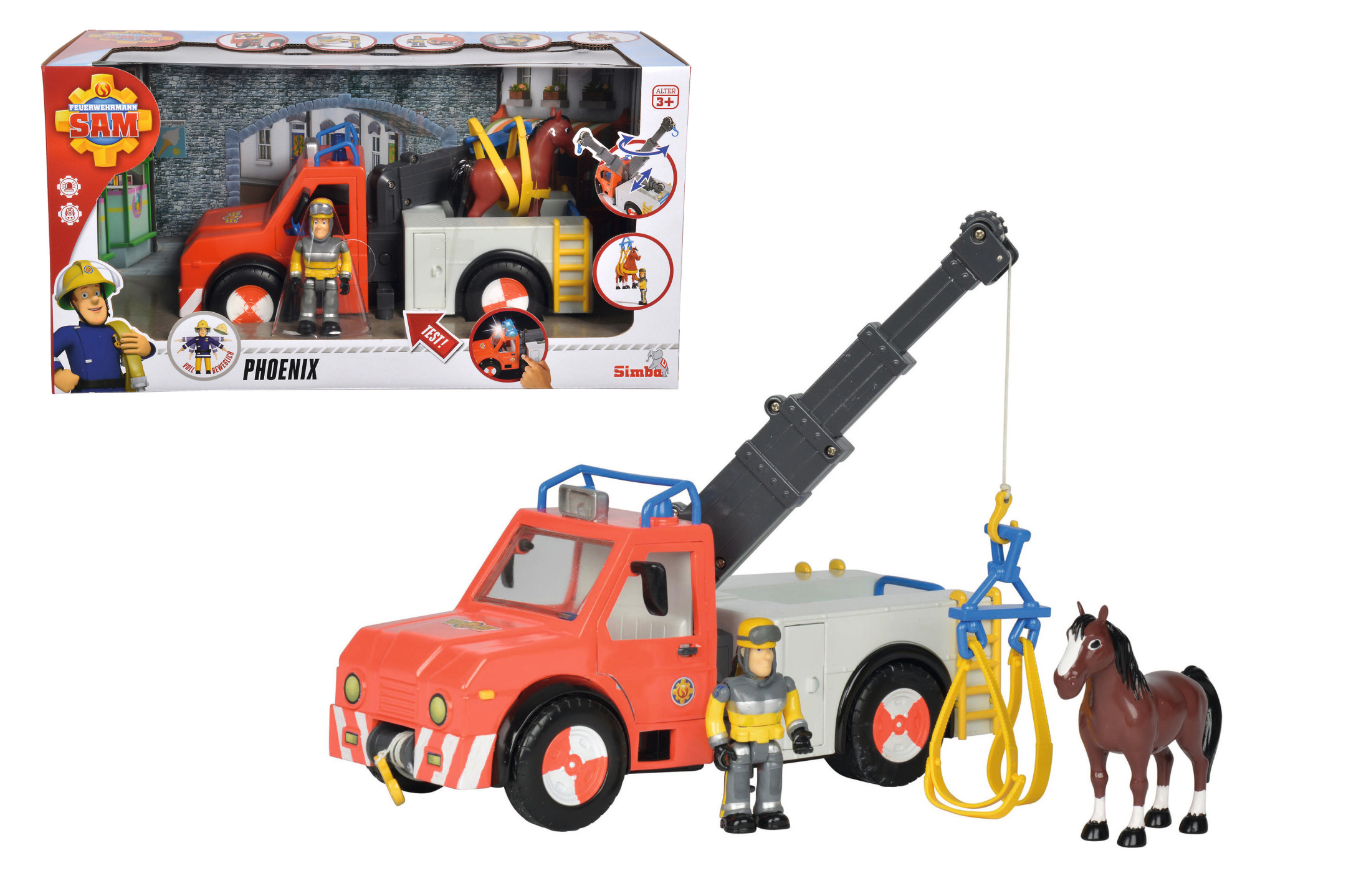 SIMBA TOYS Sam Phoenix mit Figur und Pferd Spielzeugauto