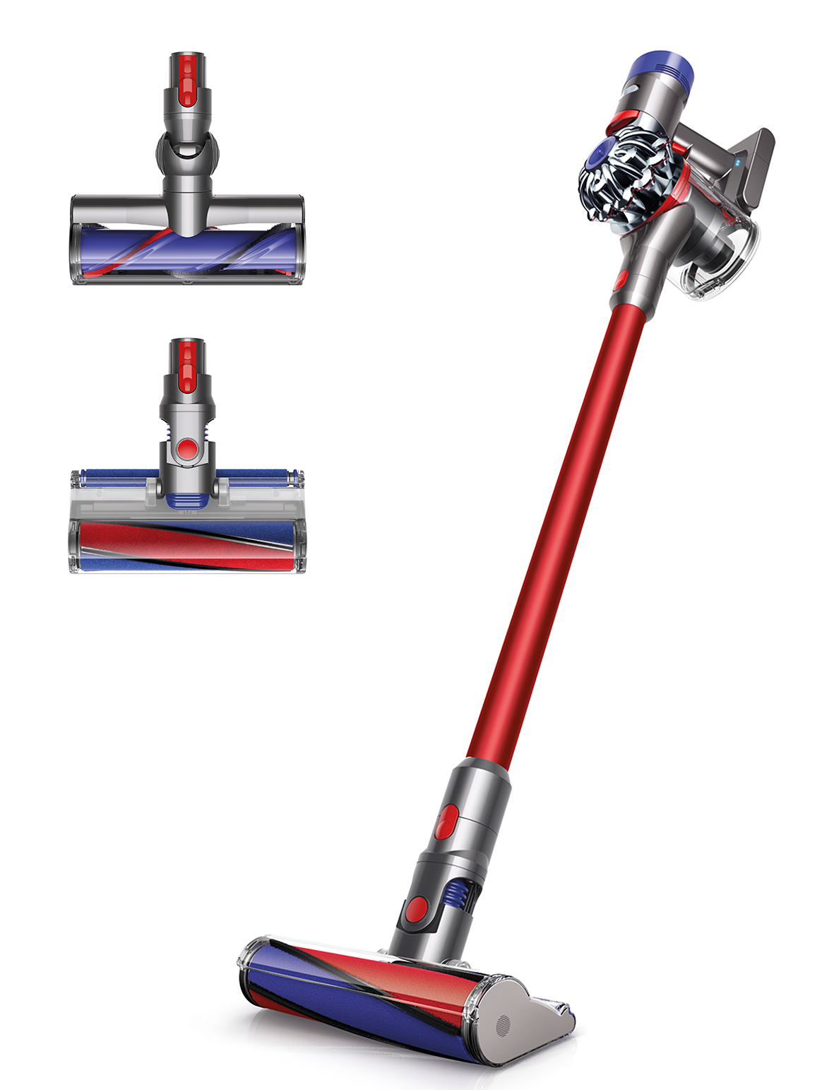 DYSON V8 Total Clean - Steelstofzuiger incl. kruimelzuiger - Accuduur 40 min - Max zuigvermogen 115 W - Rood