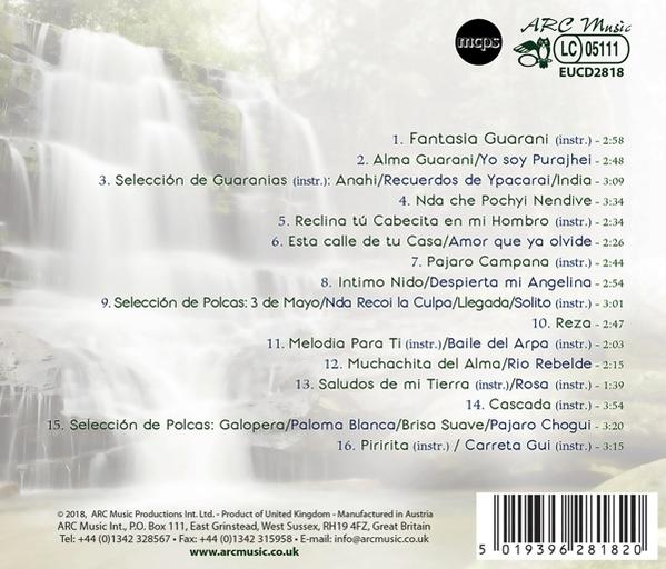 CD-Cover mit Titelliste. Wasserfall im Hintergrund. ARC Music-Logo oben rechts.