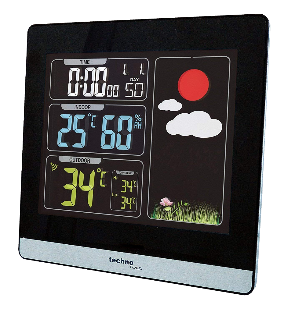 TECHNOLINE Digitális időjárás állomás, színes kijelzővel, fekete (WS 6448)