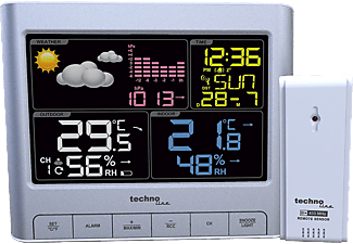 TECHNOLINE Digitális időjárás állomás, színes digitális kijelzővel, ezüst (WS 6449)