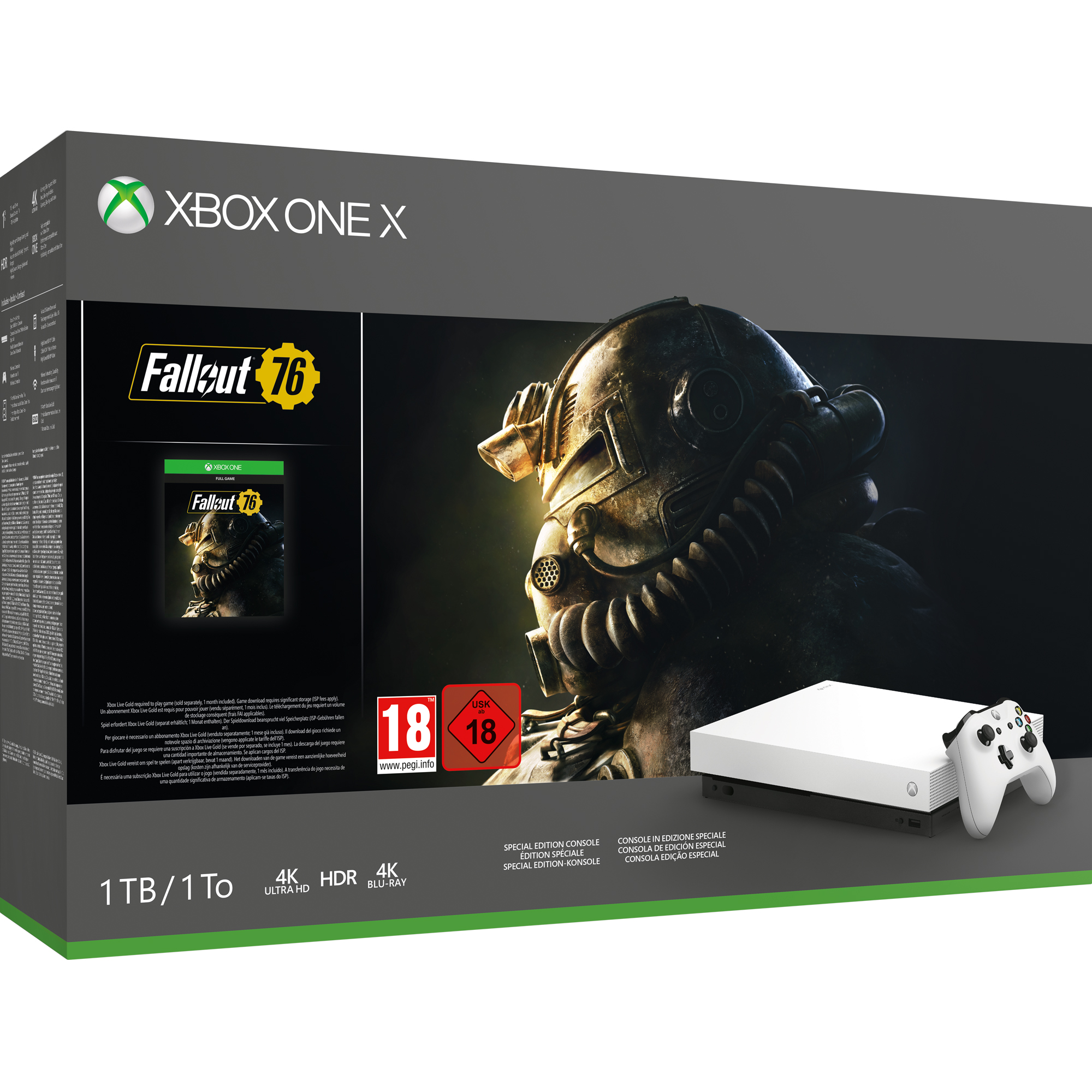 MICROSOFT Xbox One X 1TB Konsole –  Robot White Special Edition Fallout 76 Bundle