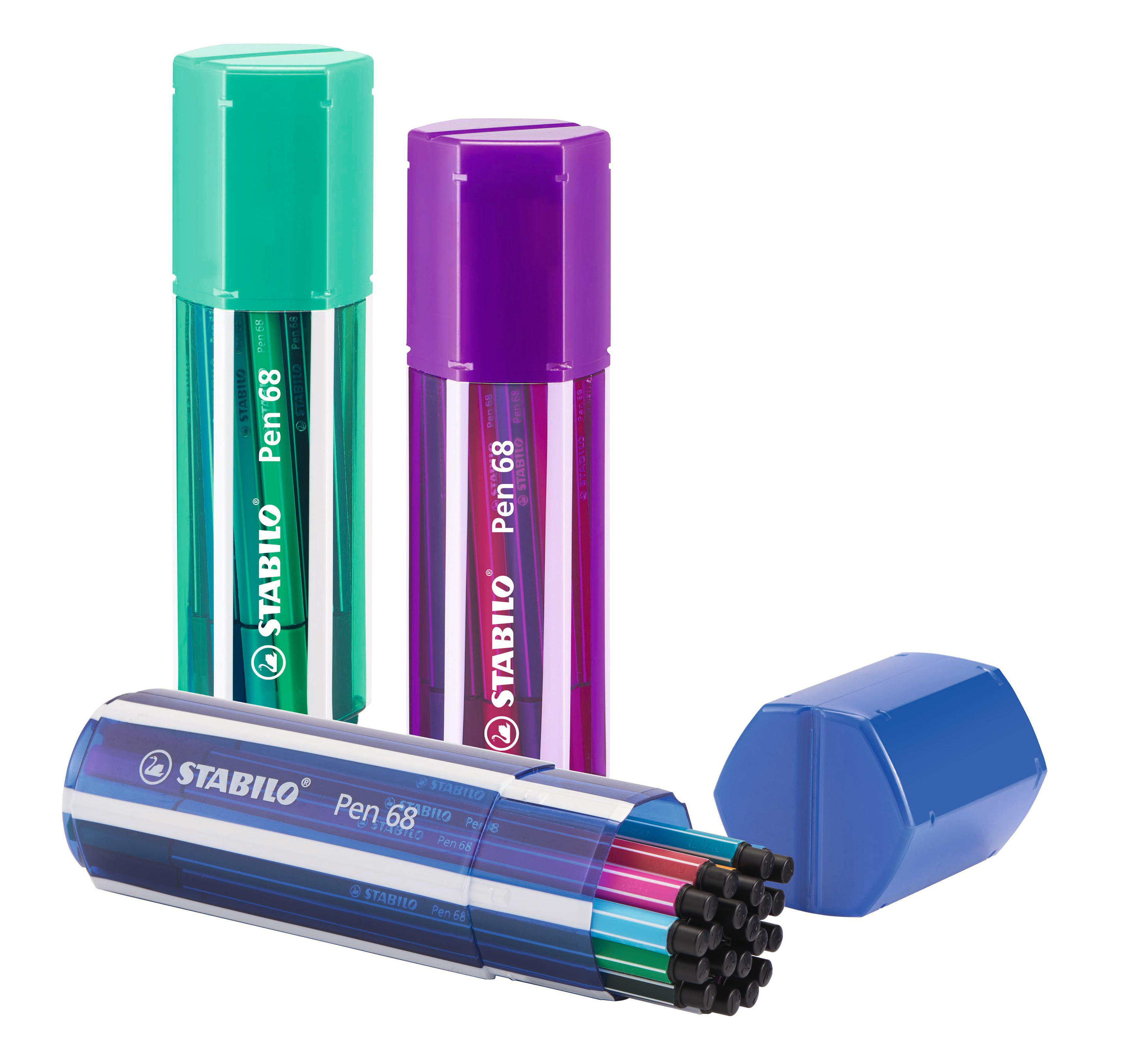 STABILO Pen 68  - 20er Big Pen Box - mit 20 verschiedenen Farben  Filzstift Farbauswahl nicht möglich