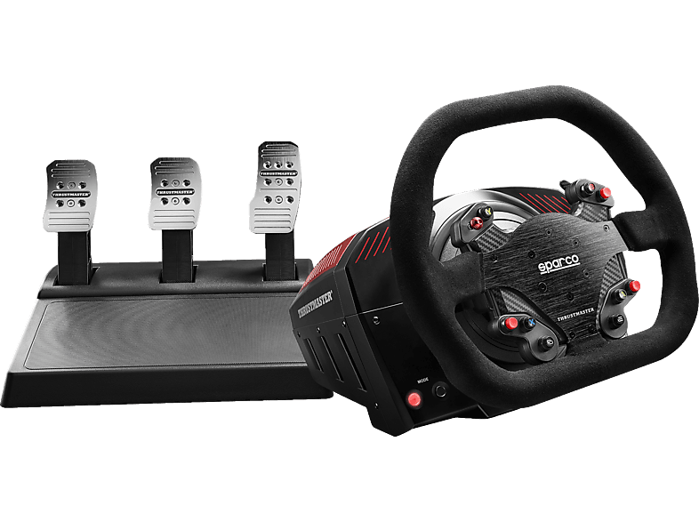THRUSTMASTER TS-XW Racer, Force Feedback Lenkrad inkl. 3-Pedalset, Schwarz/Rot PC Lenkräder ...