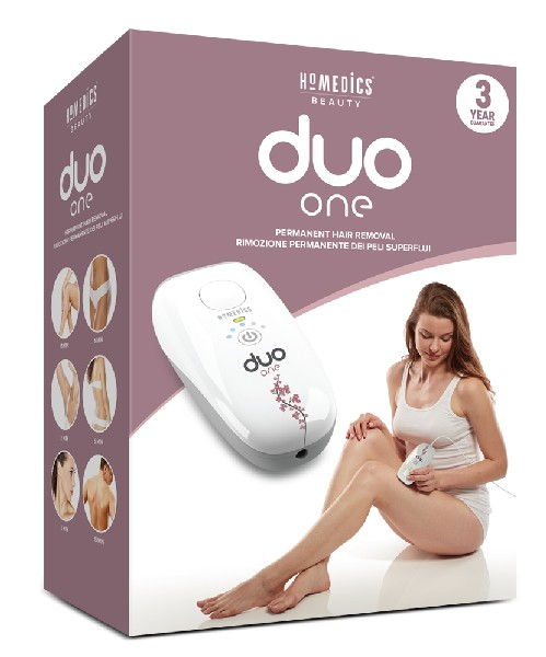 Depiladora IPL - HoMedics HH190-EU, 5 tratamientos, 150000 disparos, Dual, Blanco