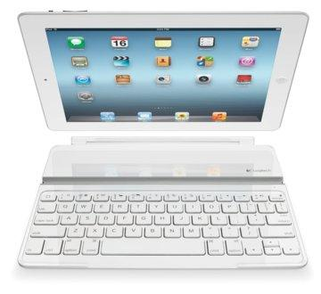 Funda con teclado y función soporte para iPad - Logitech Keyboard Case Ultrathin, en blanco