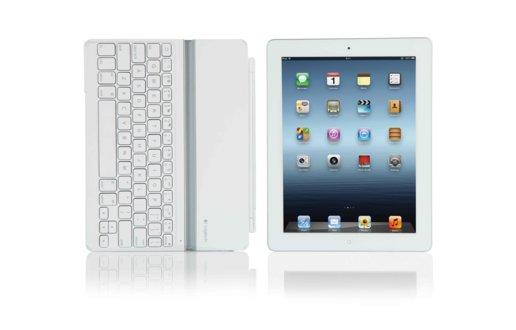 Funda con teclado y función soporte para iPad - Logitech Keyboard Case Ultrathin, en blanco