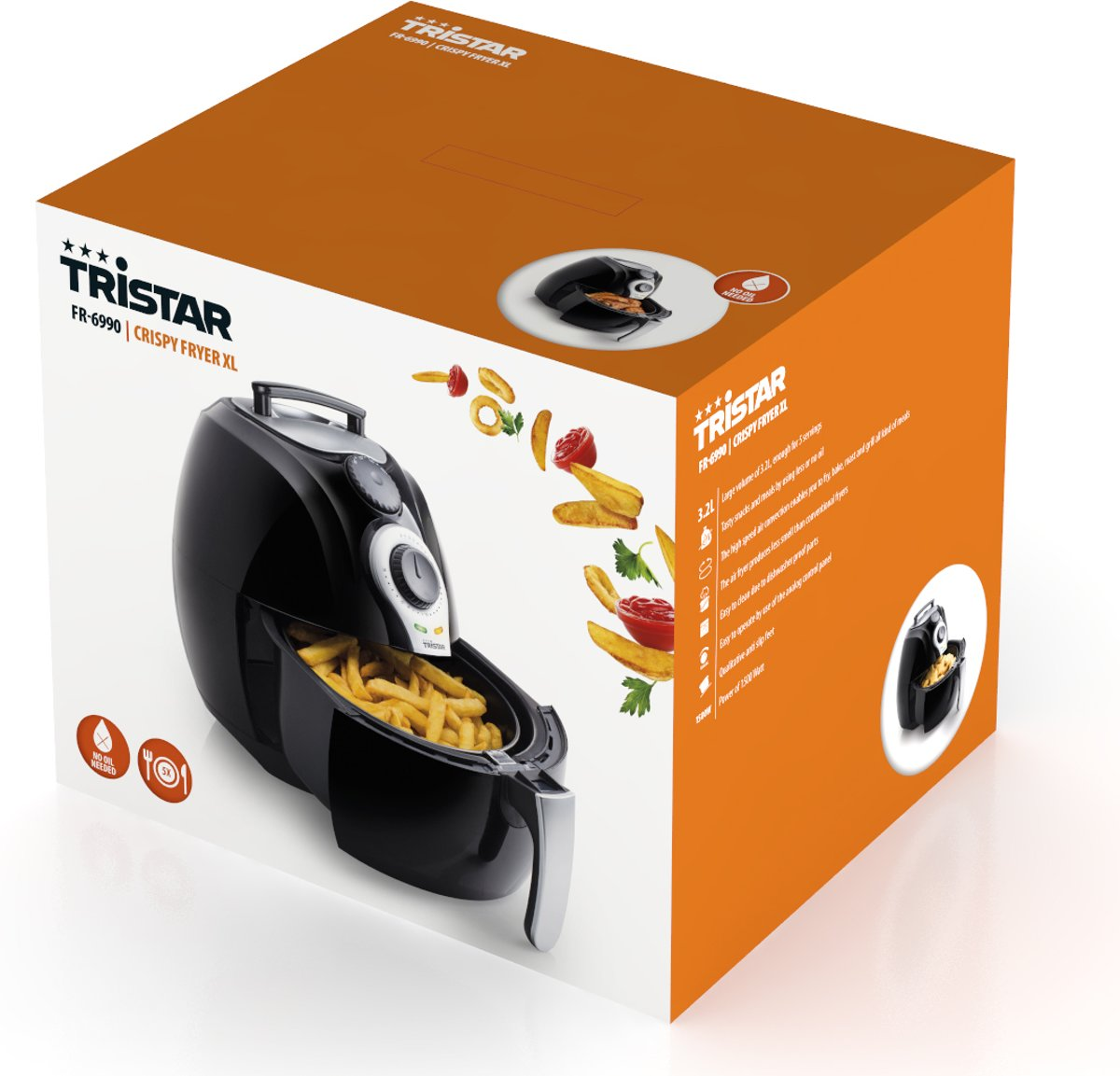 TRISTAR  FR-6990 CRISPY XL - Multicooker - Zwart - 900 g - 1500 W