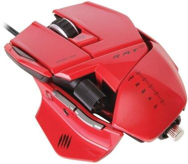 Ratón gaming - Mad Catz R.A.T 5 Red, 5600 dpi, 6 botones programables, ajustable