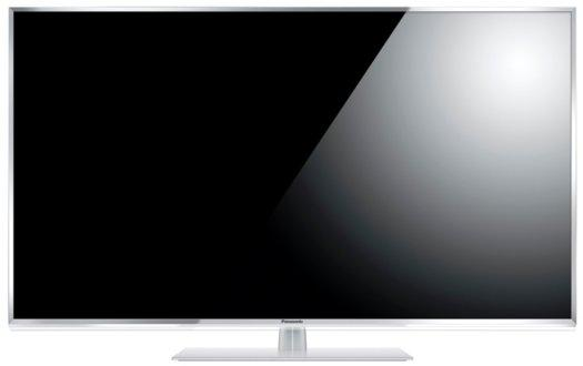 Una pantalla de TV grande y negra con un marco plateado.