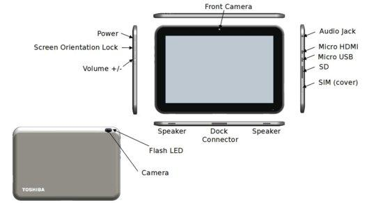 Tablet - Toshiba AT300SE-101, 16GB, 3Mp y webcam