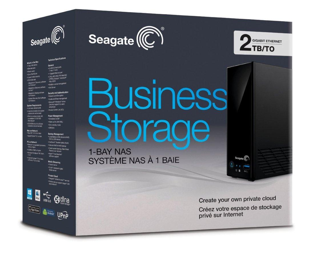 NAS Cloud - Seagate Business Storage 1-Bay NAS, 2Tb, 1 bahía, PC, Mac, color negro