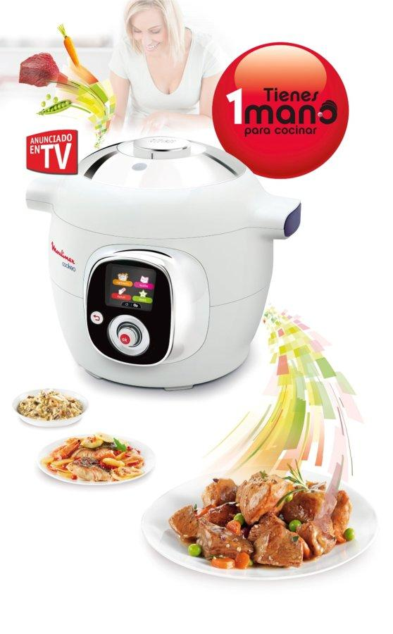 Robot de cocina - Moulinex CE701120 COOKEO Capacidad 6 litros, Potencia 1200W, 50 recetas