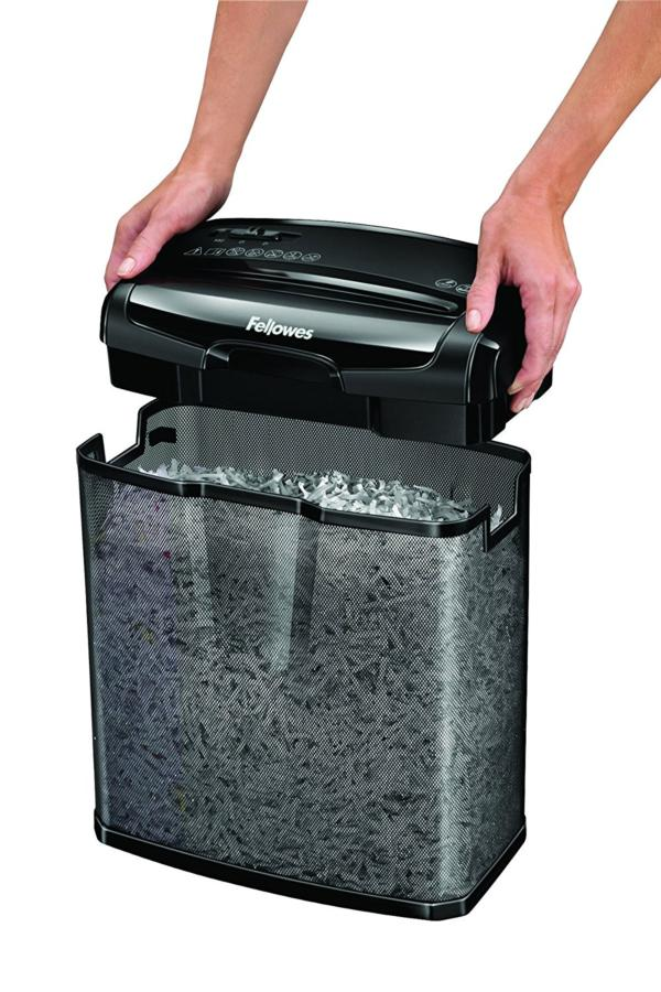 Destructora de papel - Fellowes M-6C, corte en partículas, 13L, Negro