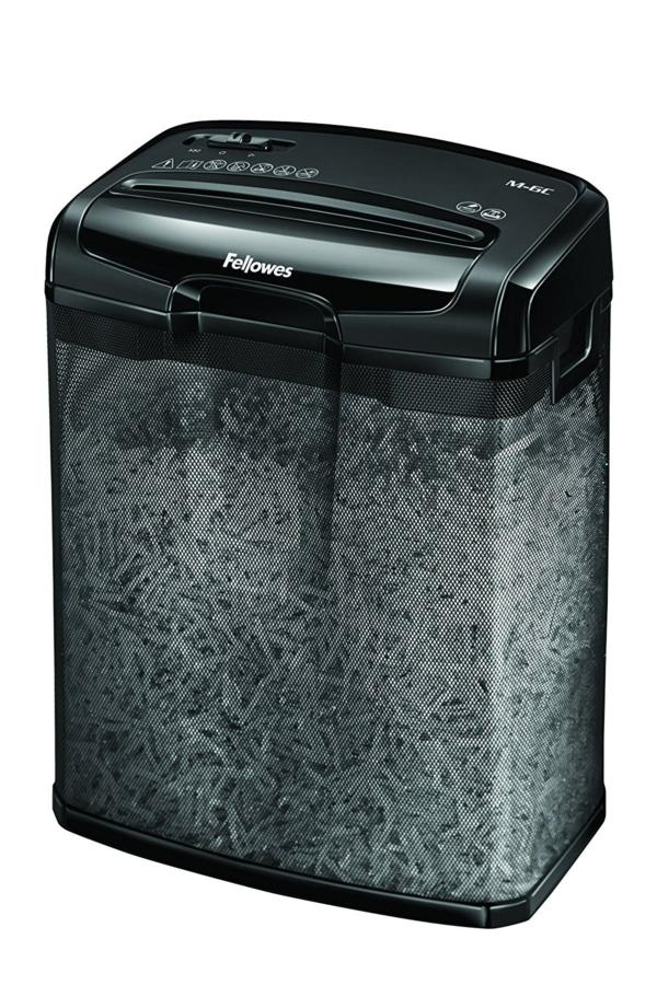 Destructora de papel - Fellowes M-6C, corte en partículas, 13L, Negro