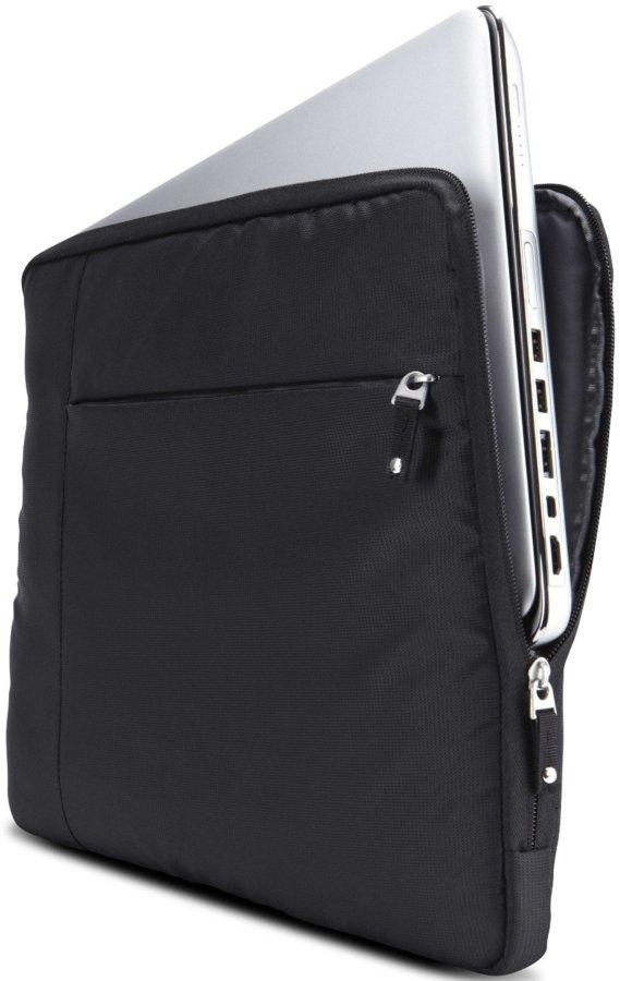 Funda para MacBook Air o Pro de 13" - Case Logic, bolsillo exterior con cremallera y en color negro