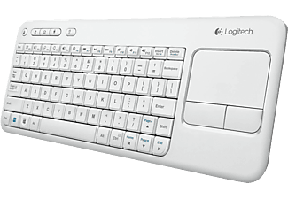 Teclado inalámbrico - Logitech Wireless Touch Keyboard K400, blanco,extrafino, diseño compacto