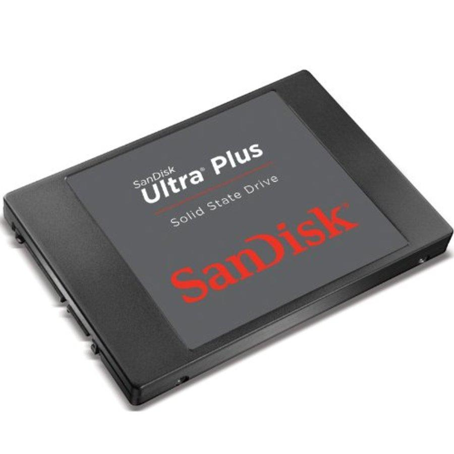 Disco duro SSD de 128Gb - Sandisk Ultra Plus, 2,5 pulgadas, SATA III, color negro