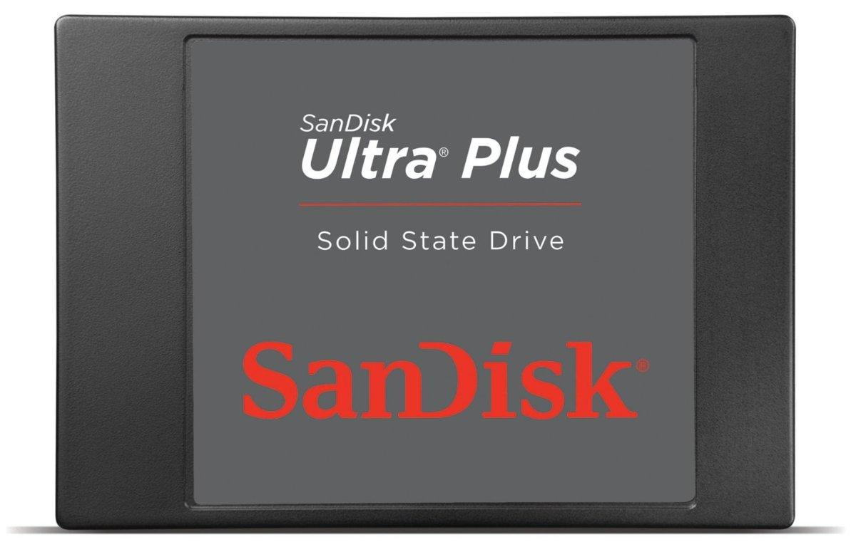 Disco duro SSD de 256Gb - Sandisk Ultra Plus, 2,5 pulgadas, SATA III, color negro