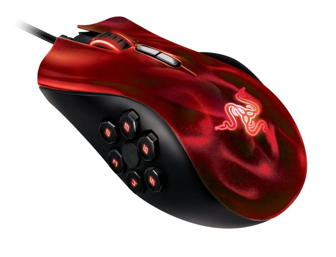 Ratón para gaming - Razer Naga Hex, láser, negro y rojo, 5600 dpi, cable USB, 11 botones