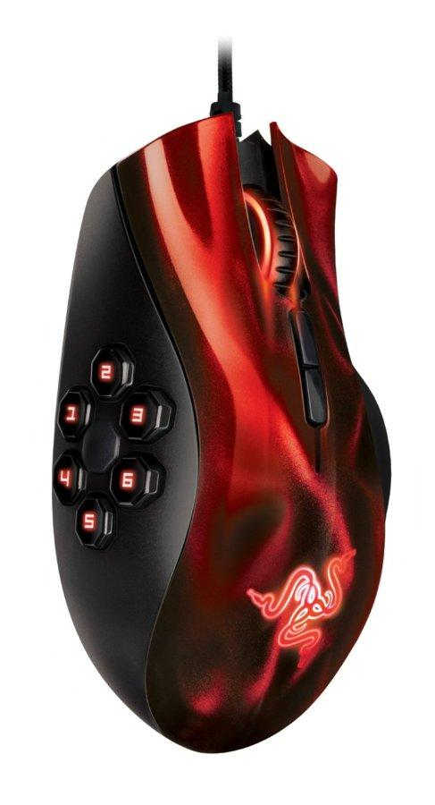 Ratón para gaming - Razer Naga Hex, láser, negro y rojo, 5600 dpi, cable USB, 11 botones