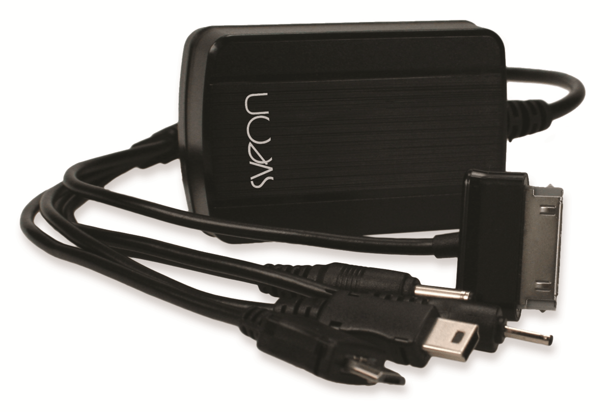 Cargador universal - Sveon SAC50, 5 conectores, hasta 3 Amperios, color negro