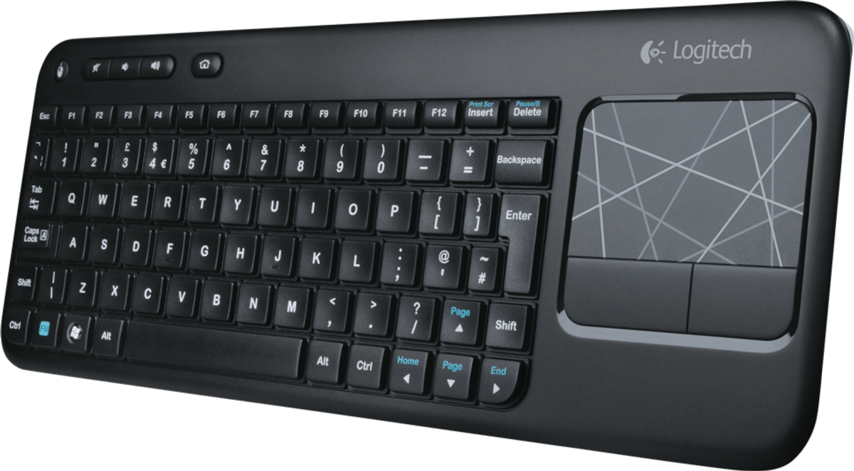 Teclado Inalámbrico - Logitech Wireless Touch Keyboard K400 color negro, extrafino, diseño
