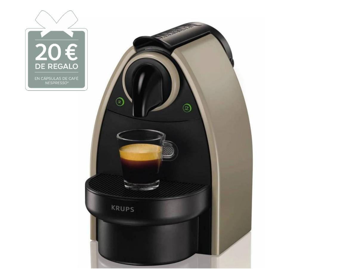 Cafetera de cápsulas Nespresso - Krups XN2140 P4 Essenza Arena, Presión de 19 bares, Automática