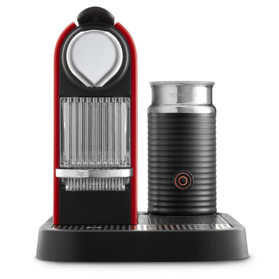 Cafetera de cápsulas Nespresso - Krups XN7305 P4 CITIZ MILK ROJA Presión de 19 bares, Automática