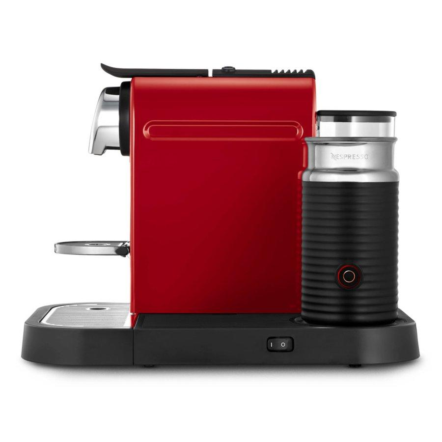 Cafetera de cápsulas Nespresso - Krups XN7305 P4 CITIZ MILK ROJA Presión de 19 bares, Automática