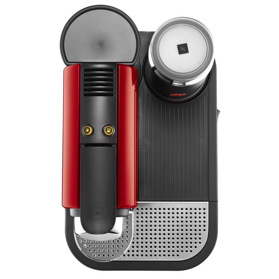 Cafetera de cápsulas Nespresso - Krups XN7305 P4 CITIZ MILK ROJA Presión de 19 bares, Automática