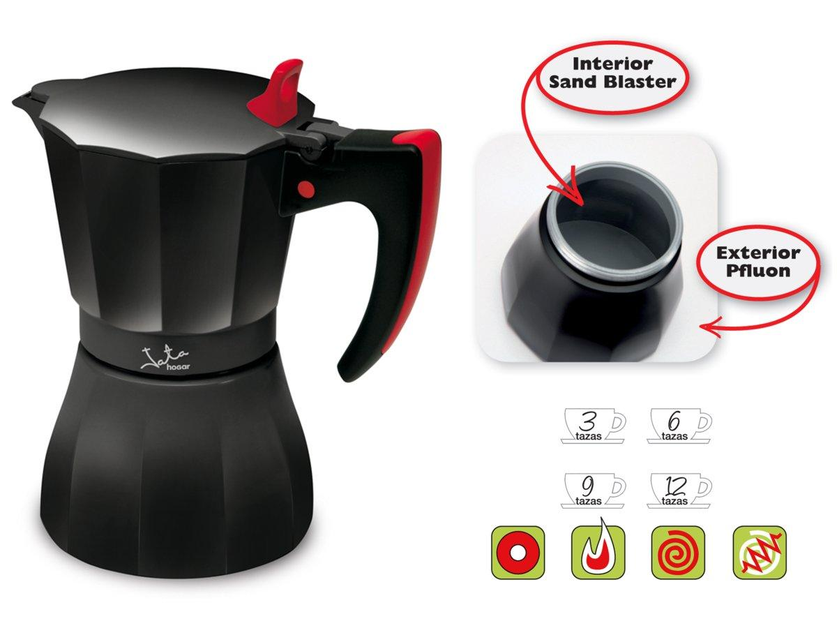 Cafetera tradicional - Jata CAD 12 Cuerpo y base de aluminio, Capacidad para 12 tazas, Asa tacto de