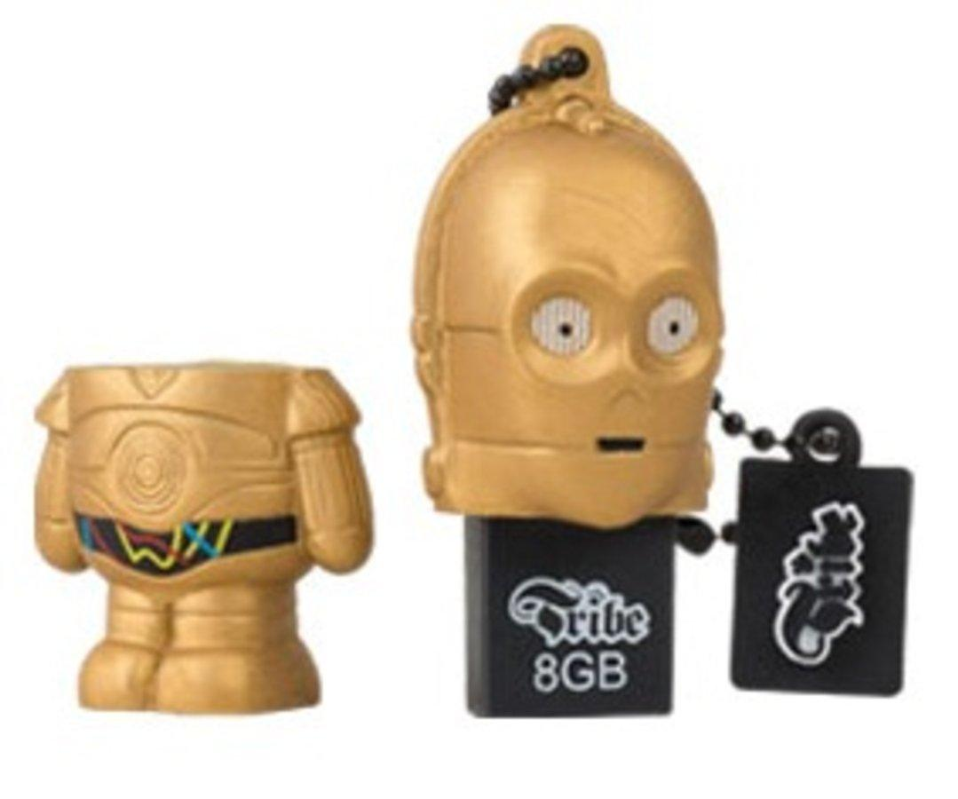 Pendrive 8Gb - Tribe C-3PO, USB 2.0, Star Wars, goma blanda