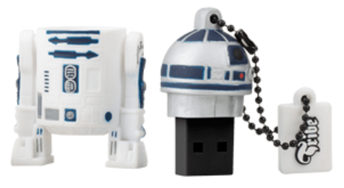 Pendrive 8Gb - Tribe R2-D2, USB 2.0, Star Wars, goma blanda